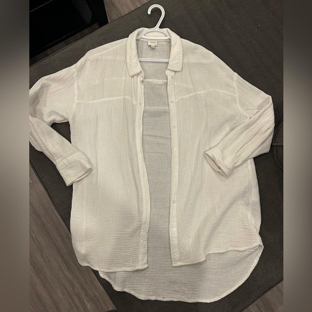 White linen button up